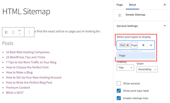 Simple Sitemap站点地图设置