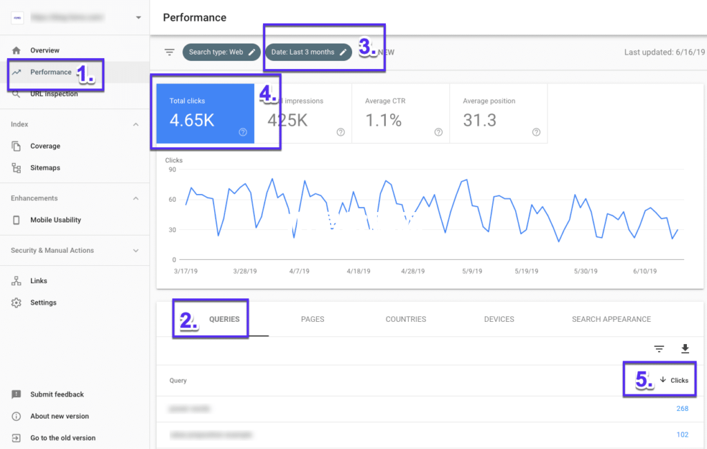 如何在Google Search Console中查找高流量查询