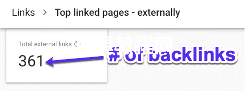 Google Search Console中的反向链接数量