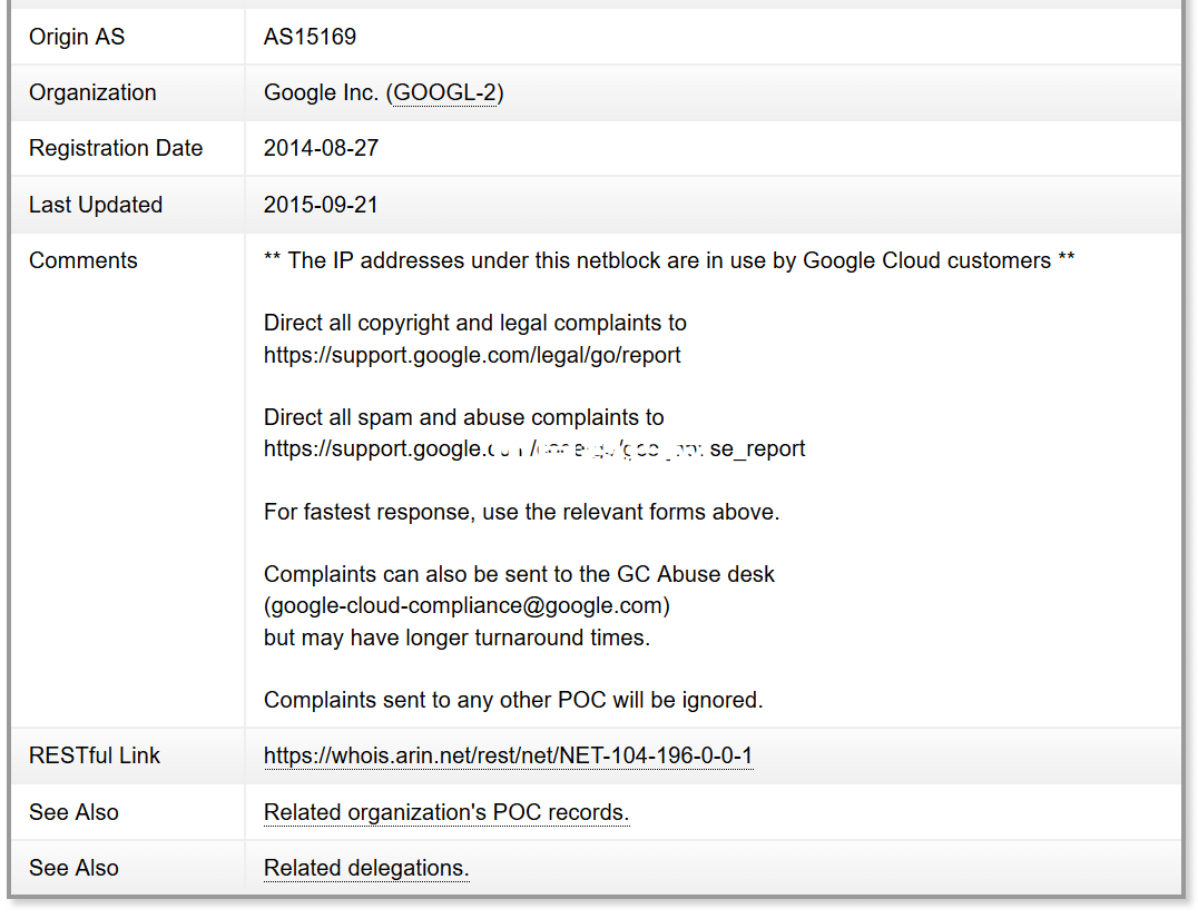 谷歌云平台滥用示例