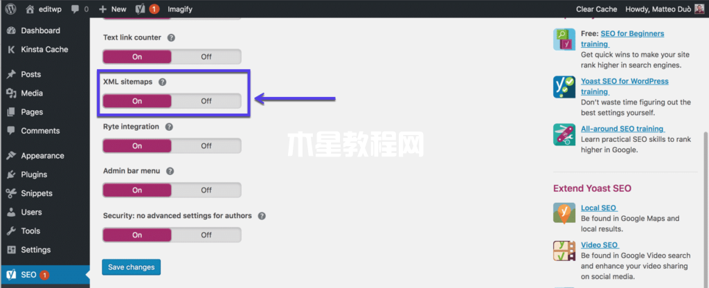 Yoast插件中的XML站点地图