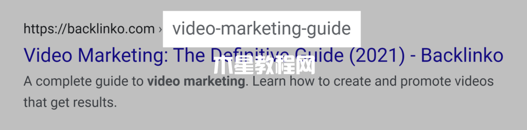 谷歌搜索结果链接中的video marketing关键词