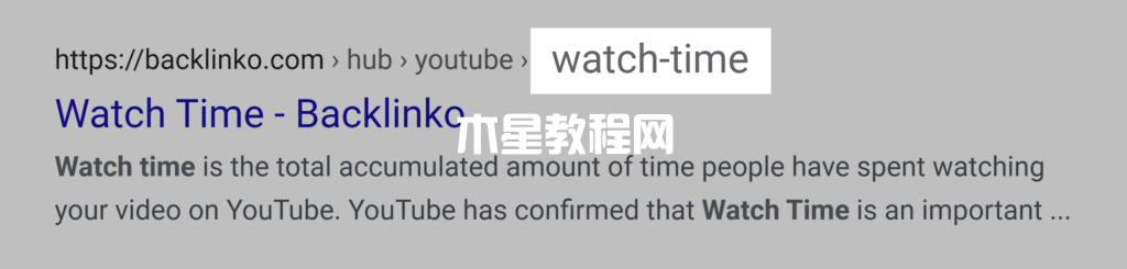 谷歌搜索结果链接关键词watch time