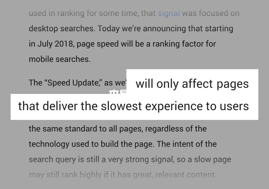 慢速页面影响搜索排名