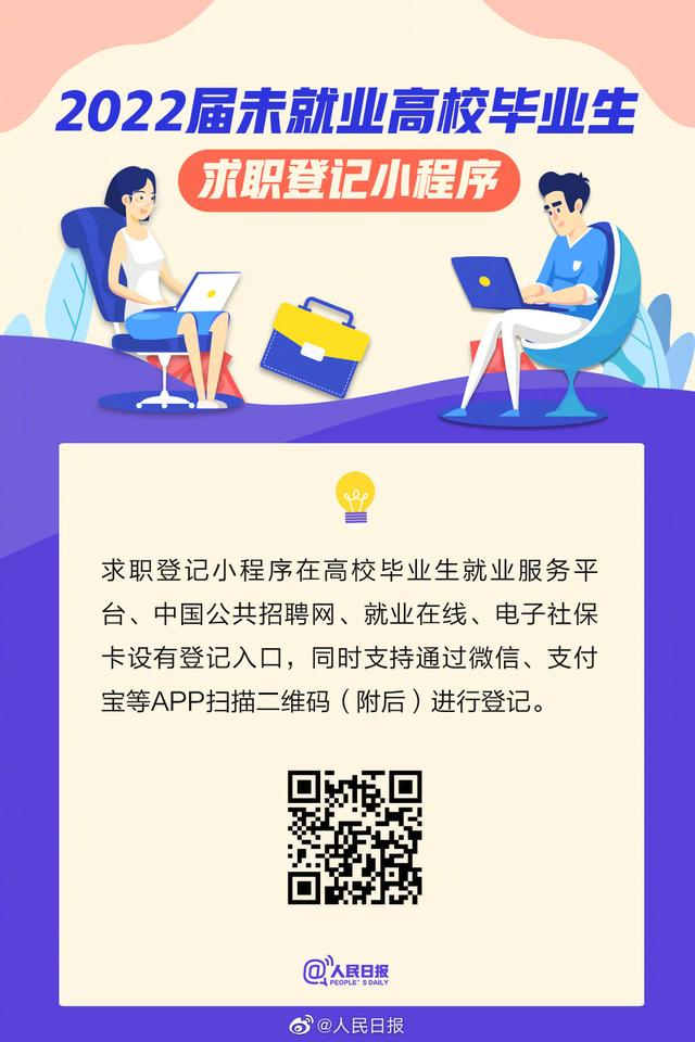 人社部开通2022届未就业高校毕业生求职登记小程序