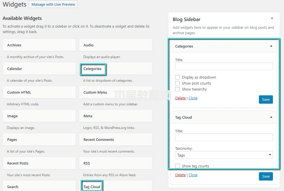 使用小工具显示您的分类