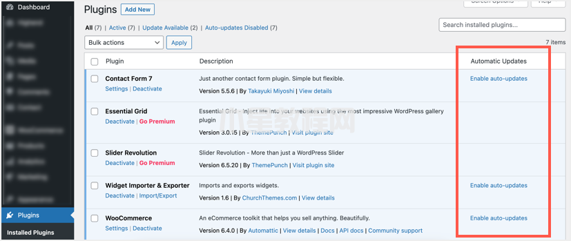为WordPress中的插件启用自动更新