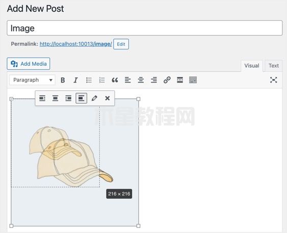 在WordPress经典编辑器中调整图像大小