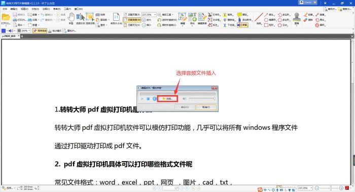 转转大师PDF编辑器如何在pdf文件中插入音频?(图3)